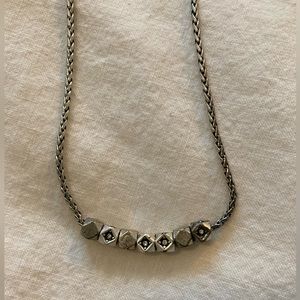 Fossil Bohemian Beaded Necklace Antique Silver 16”